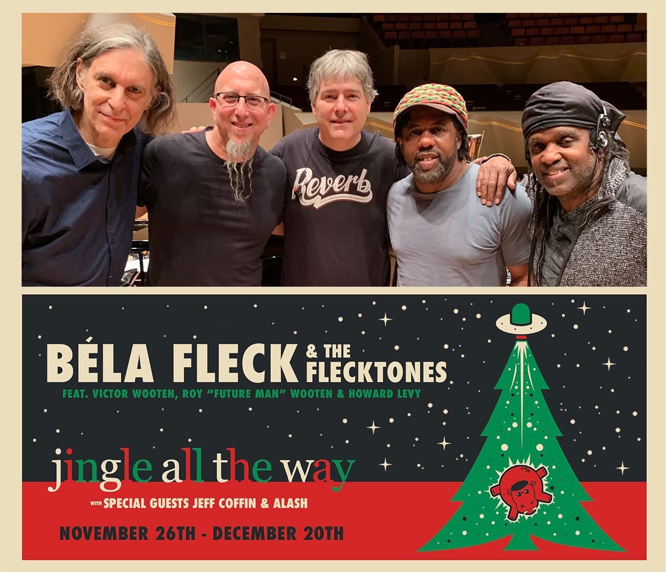 Béla Fleck & The Flecktones Jingle All The Way Tour Poster 2025